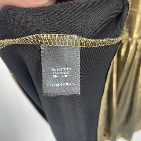 Torrid 3 Liquid Gold Wrap Top Holidays Party Disco - Picture 5 of 8